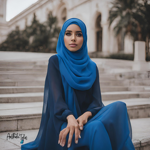 Premium Chiffon Hijab - Bright Blue Premium Chiffon Hijab - Bright Blue