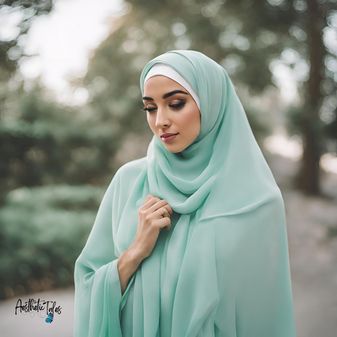 Premium Chiffon Hijab - Mint Premium Chiffon Hijab - Mint