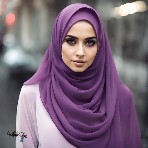 Premium Chiffon Hijab - Purple