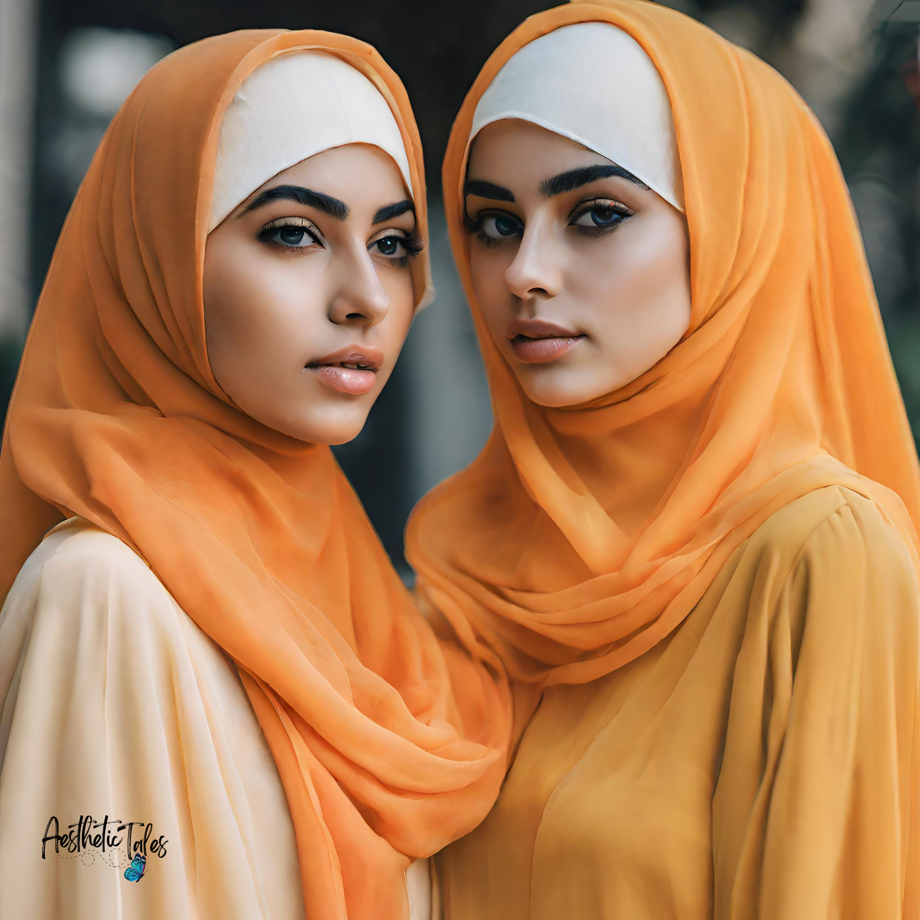 Premium Chiffon Hijab - Tangerine