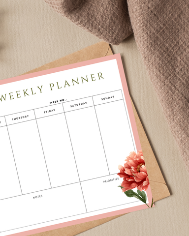 Weekly Planner Memopad - Floral