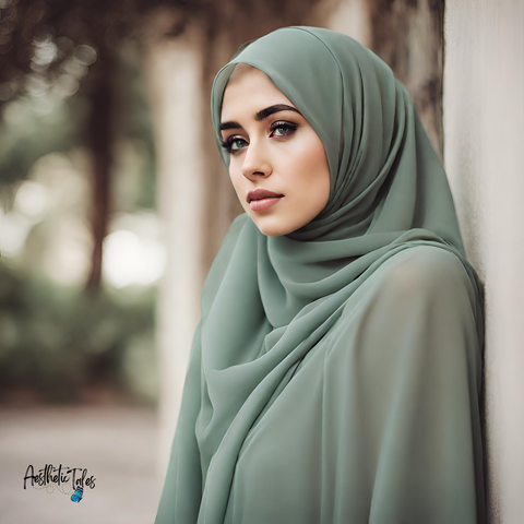 Premium Chiffon Hijab - Hemlock Green