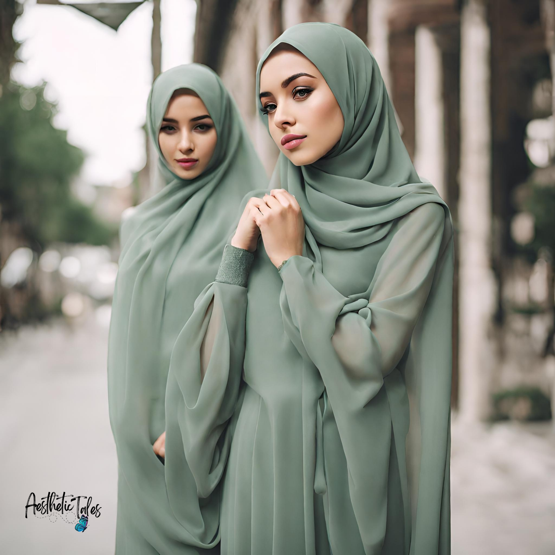 Premium Chiffon Hijab - Hemlock Green