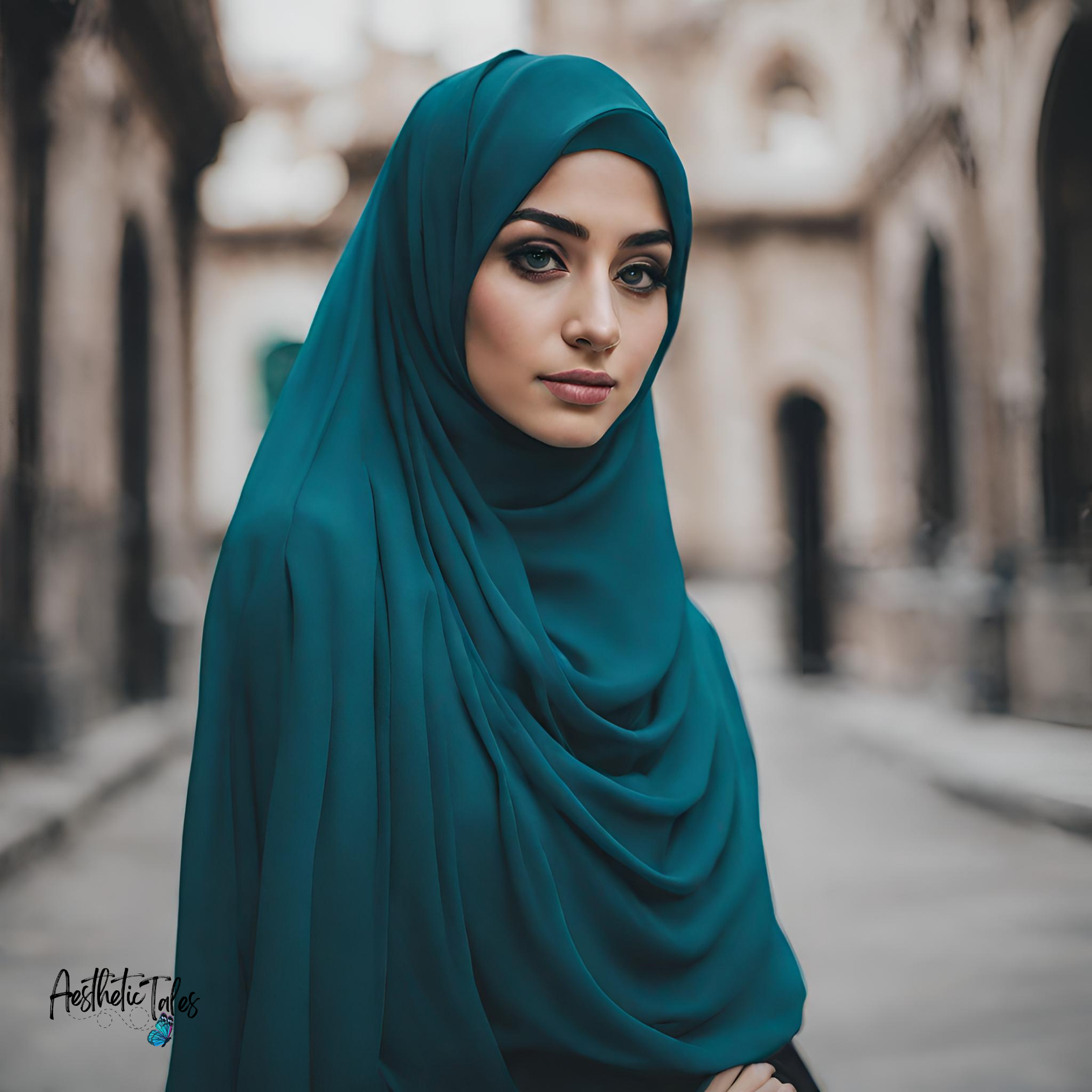 Premium Chiffon Hijab - Turquoise