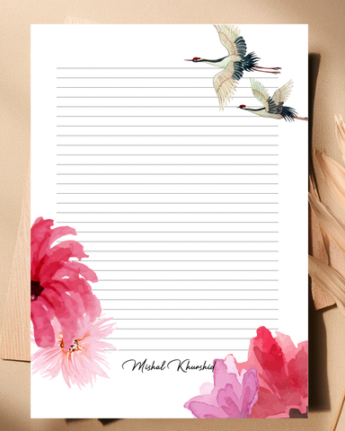 Flirty Flora - Customized letter pad