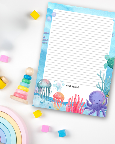 Marine - Kids customized letter pad