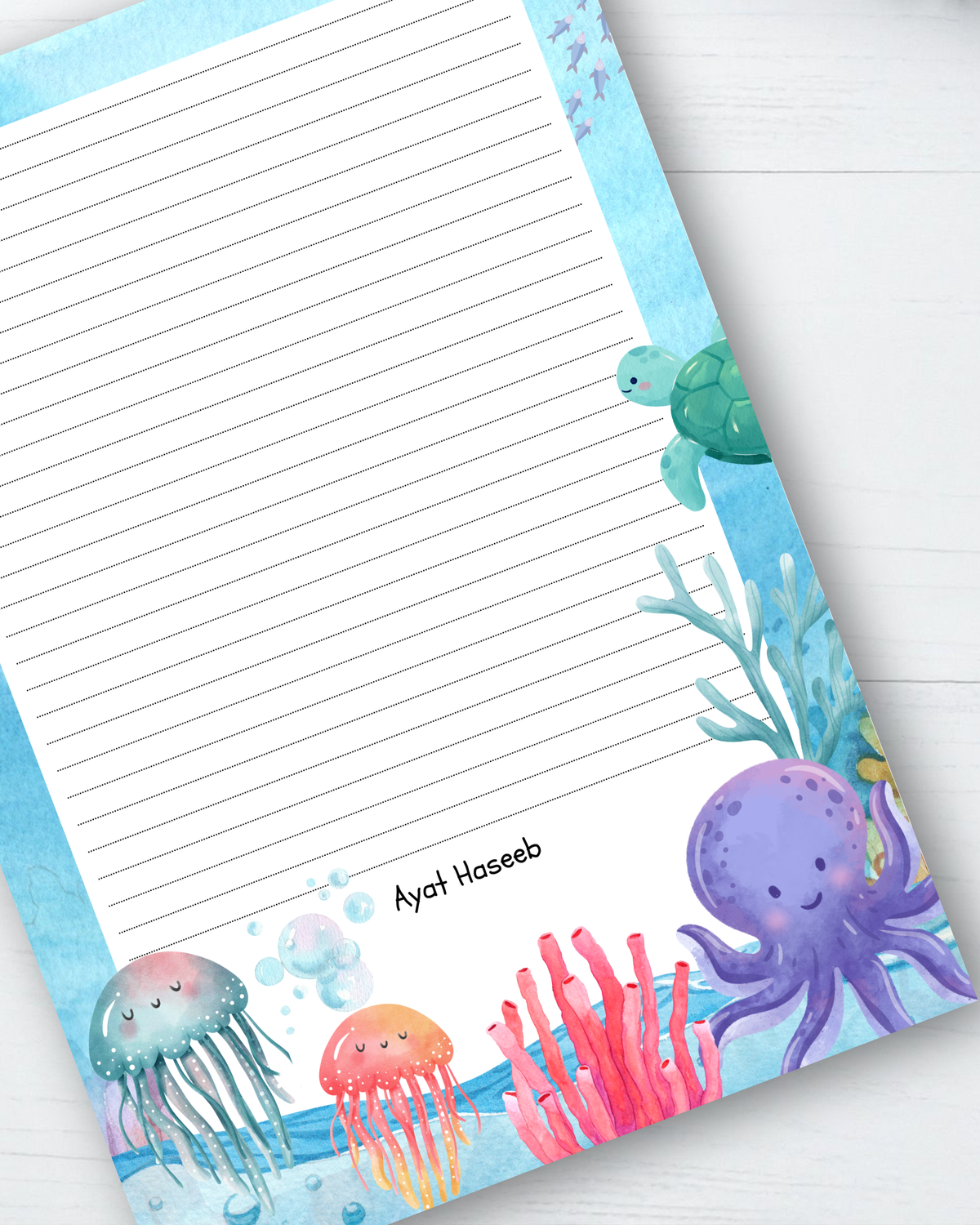 Marine - Kids customized letter pad
