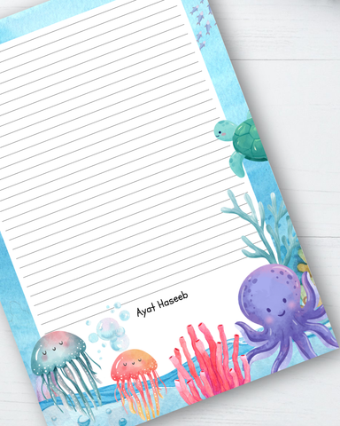 Marine - Kids customized letter pad