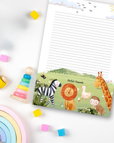 Safari - Kids customized letter pad