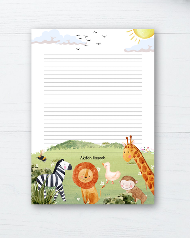 Safari - Kids customized letter pad