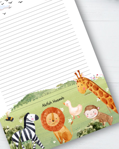 Safari - Kids customized letter pad