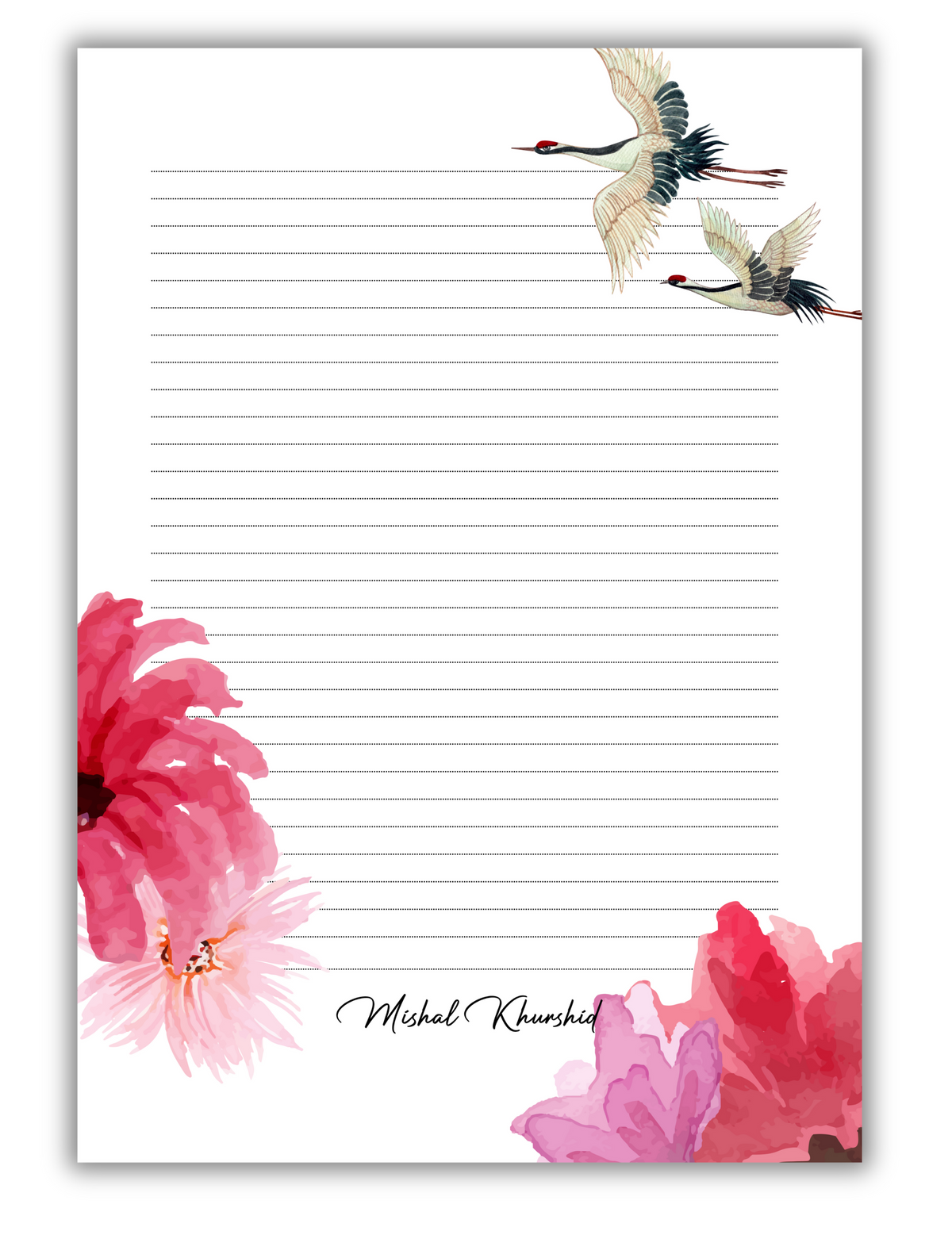 Flirty Flora - Customized letter pad