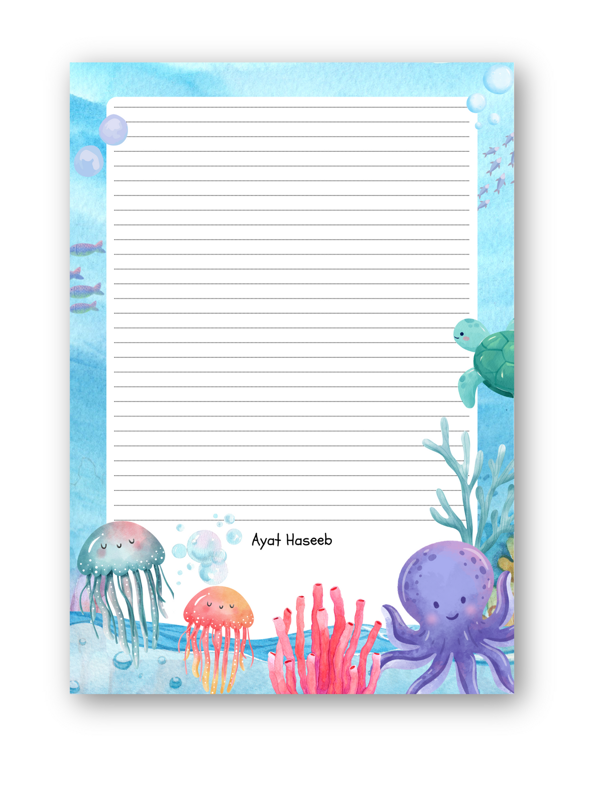 Marine - Kids customized letter pad