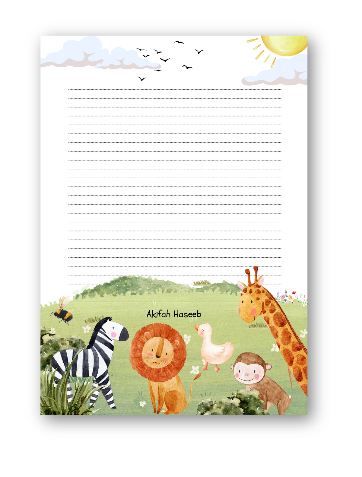 Safari - Kids customized letter pad
