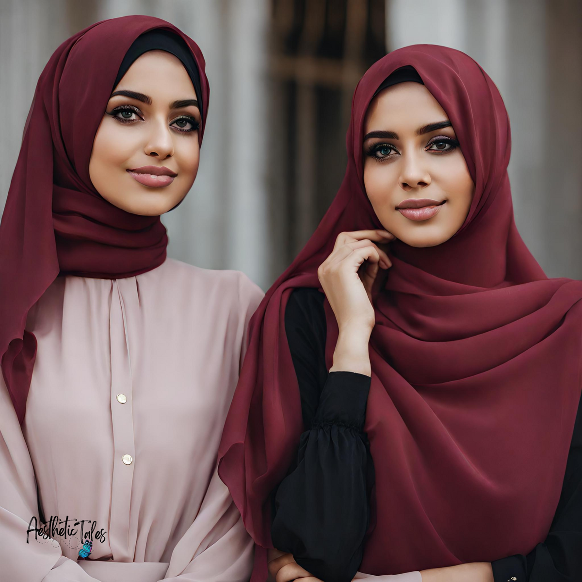 Premium Chiffon Hijab - Maroon