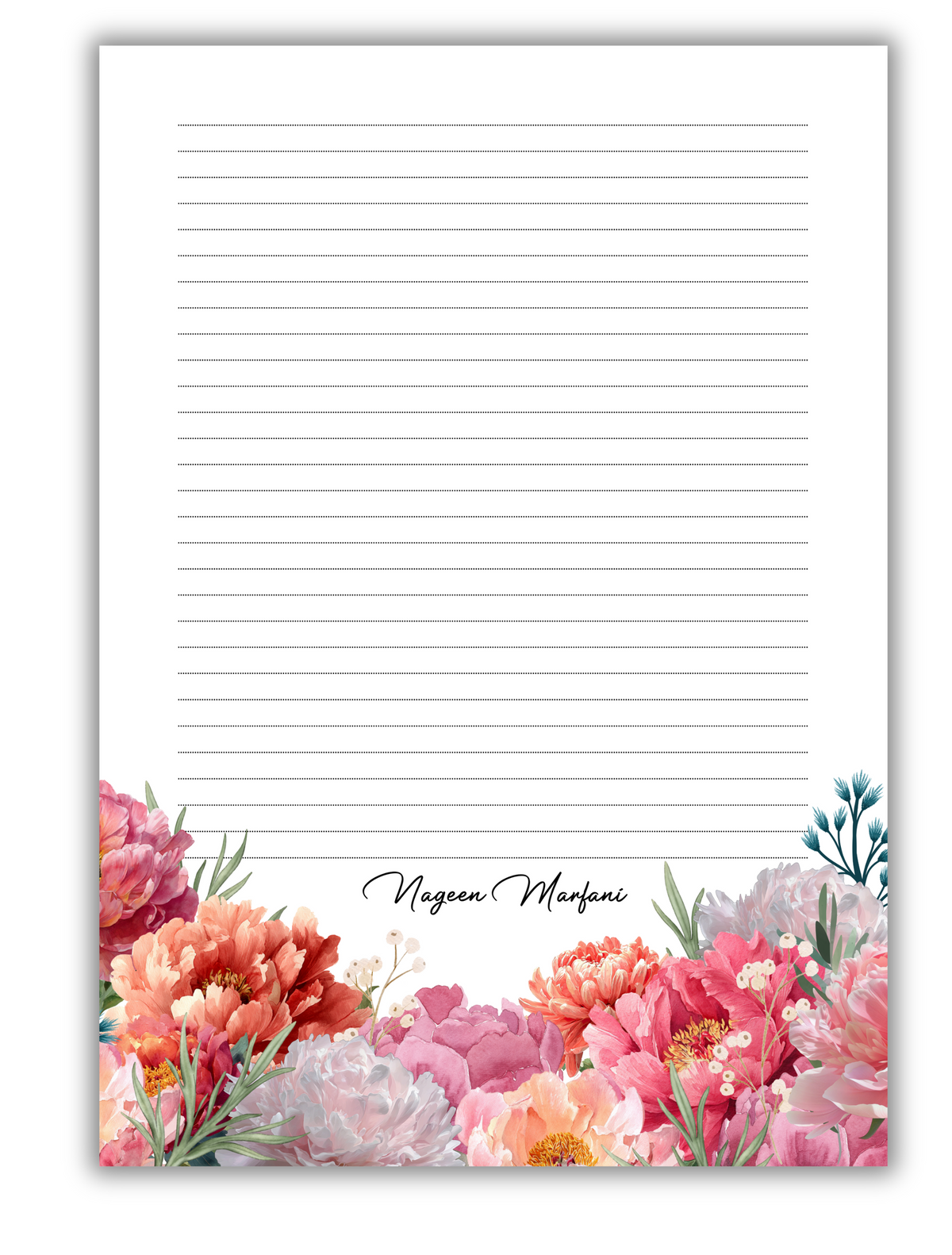 Florist - Customized letter pad