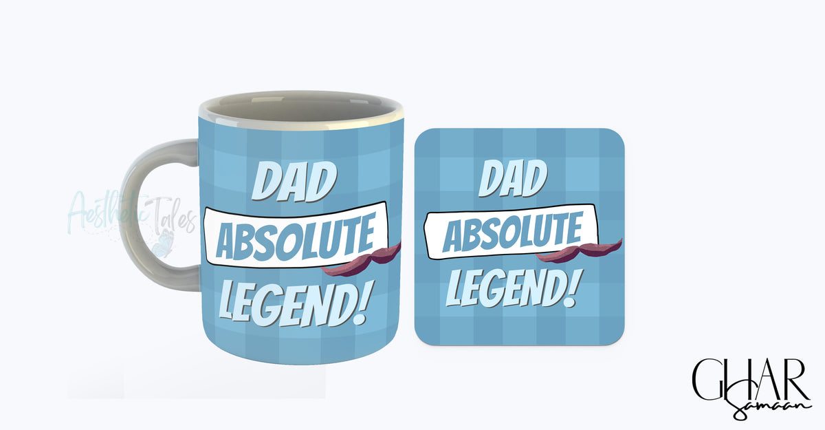 Dad Absolute Legend (Mug + Coaster Set)