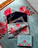 AL -HAYY Set (Janamaz + Quran Sleeve + Calligraphic Frame)