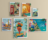 Travel Themed Wall Art Frame (Set of 6)